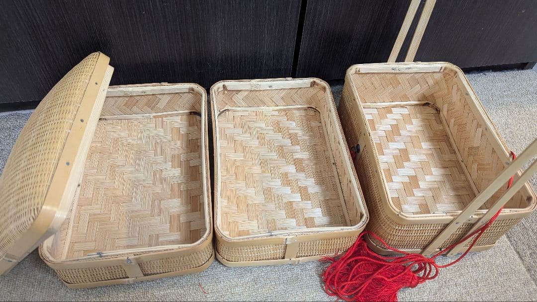 ◆超稀少◆激レア◆　◆廃盤品◆　新品・未使用　桑原竹細工店　千筋三段重