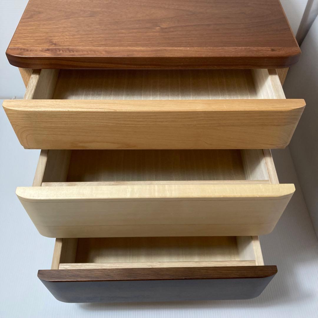 美品！即日発送　マルヨシ民芸家具 3段チェスト サイドテーブル