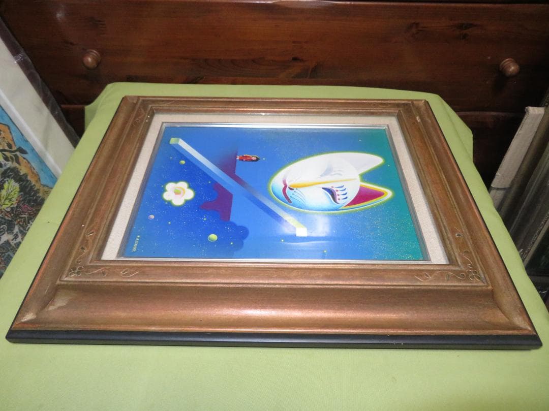 ◆　 後藤英雄　「祭りが終わった日」　油彩　F4号　現代童画会常任委員　◆