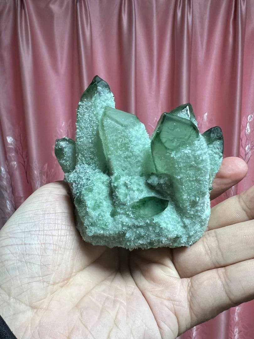 新品　高品質庭園水晶　ガーデンクォーツ　ファントムクォーツ　木製台座付き送料無料