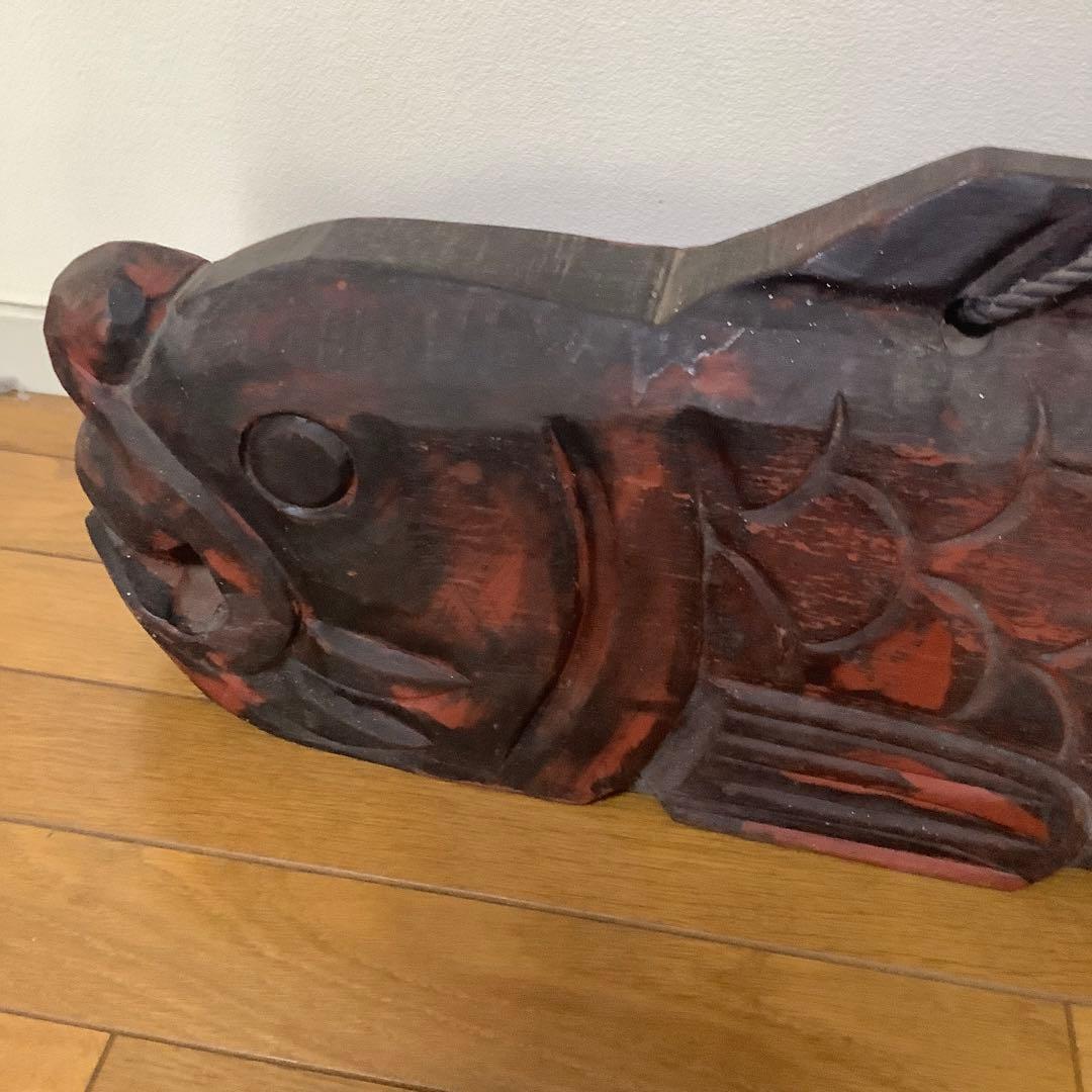 木製魚板　魚鼓　仏教法具　骨董打楽器　特大