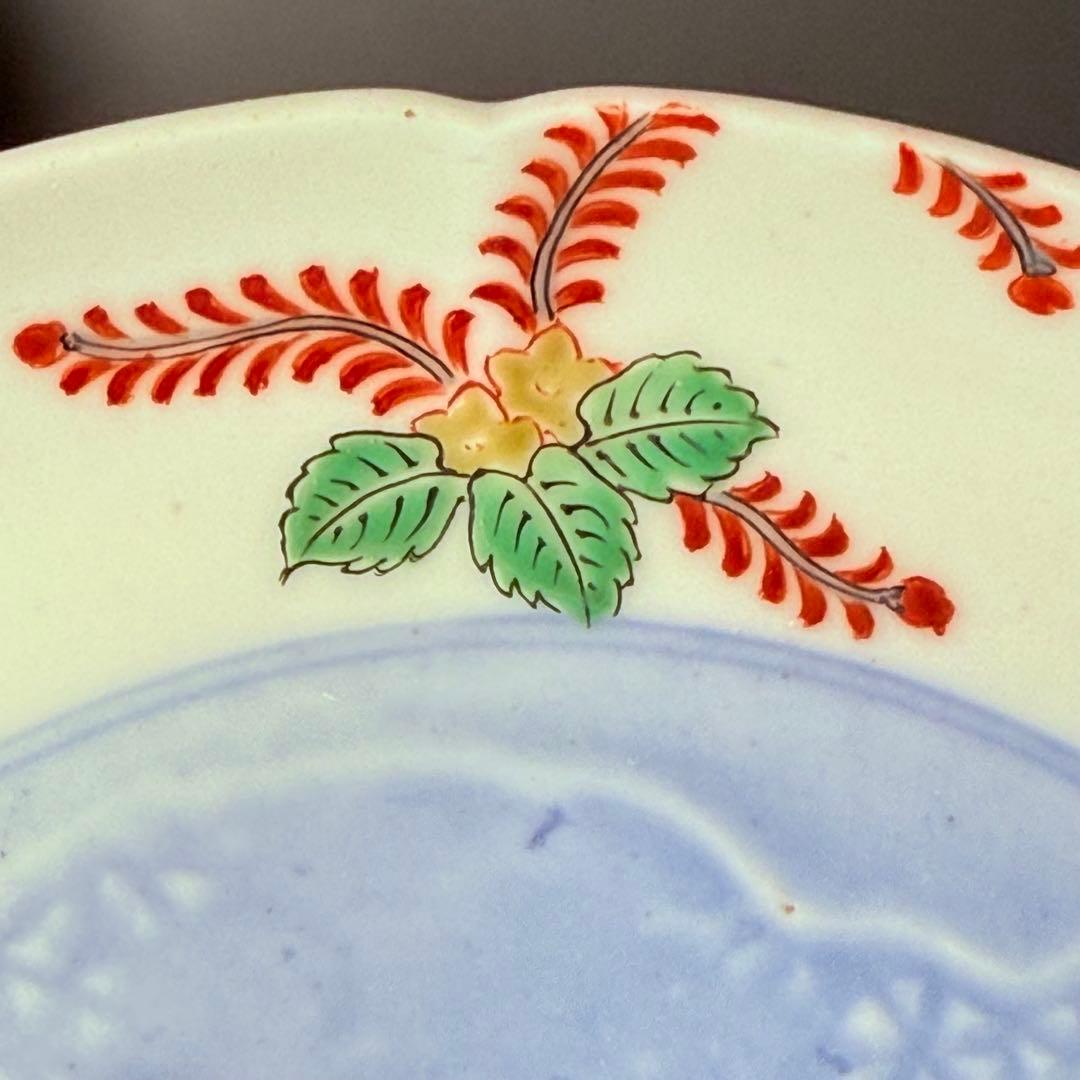 十二代 柿右衛門 陽刻鳳凰文銘々皿 5枚 共箱 渦福 大珍品 骨董 古美術