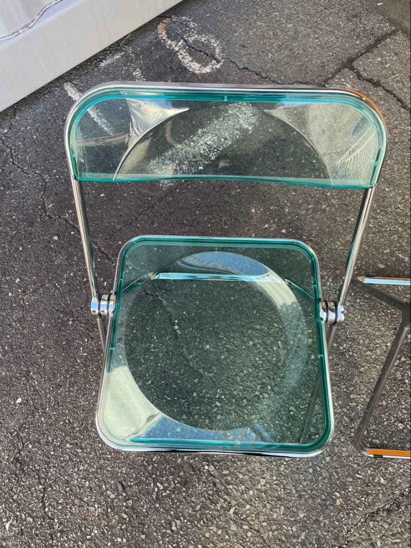 折りたたみ式　クリアチェア　2脚セット