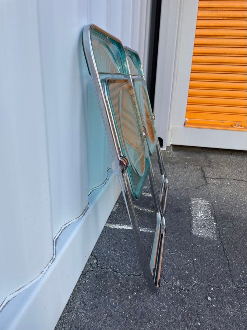 折りたたみ式　クリアチェア　2脚セット