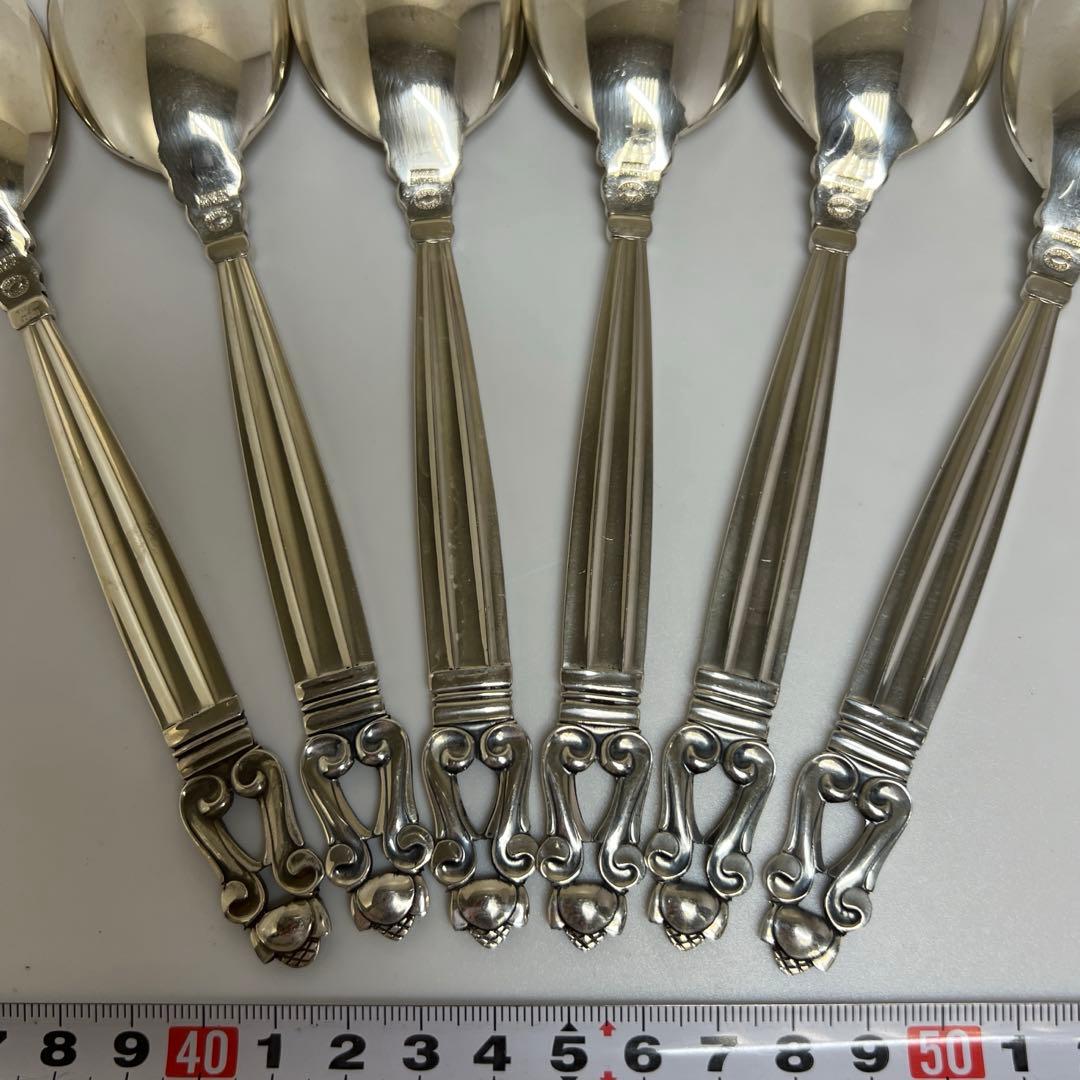 ジョージ ジェンセン エコーン 925sterling ディナースプーン 6本