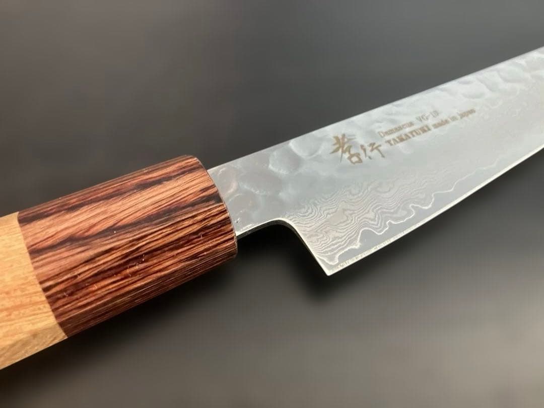 堺孝行　33層槌目ダマスカス和式　ペティナイフ150mm