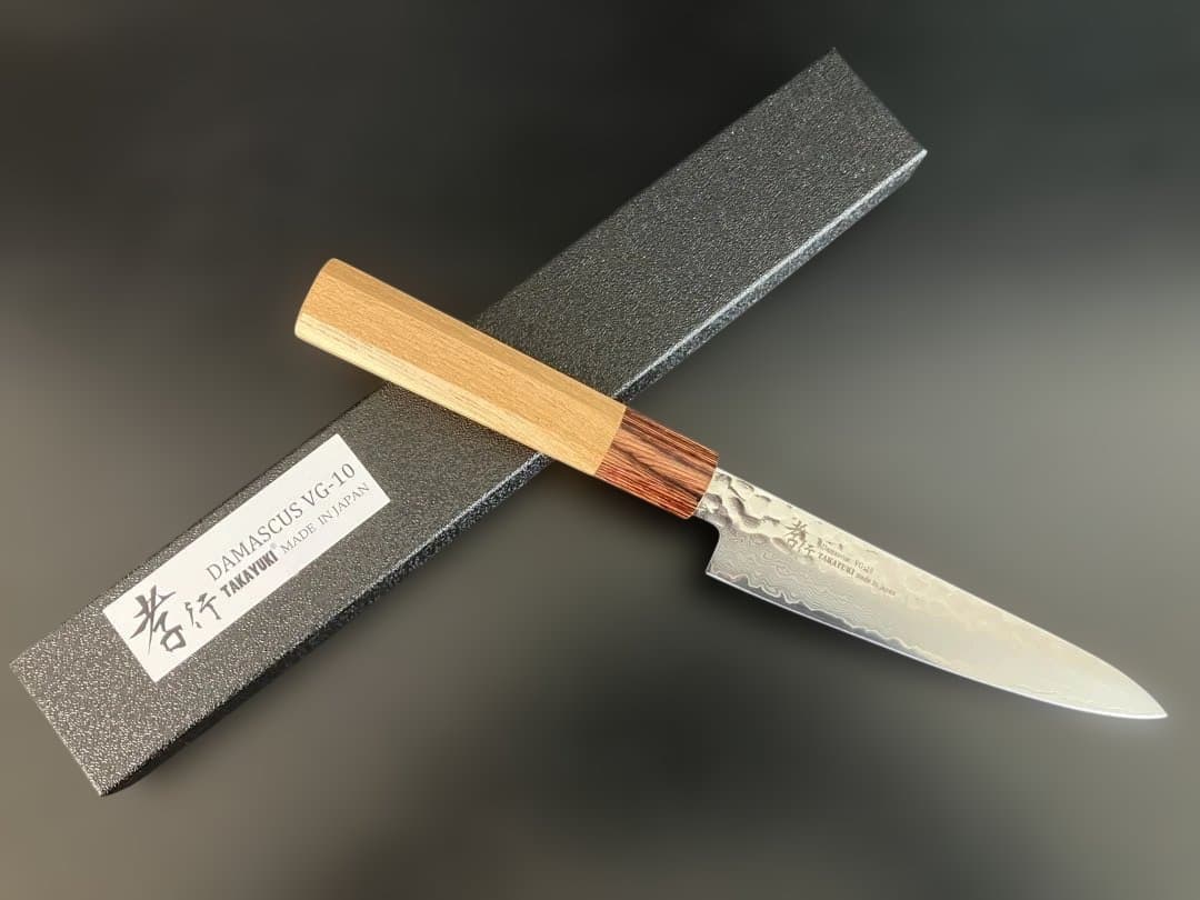 堺孝行　33層槌目ダマスカス和式　ペティナイフ150mm