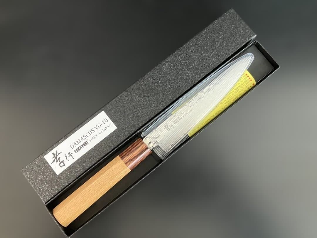 堺孝行　33層槌目ダマスカス和式　ペティナイフ150mm