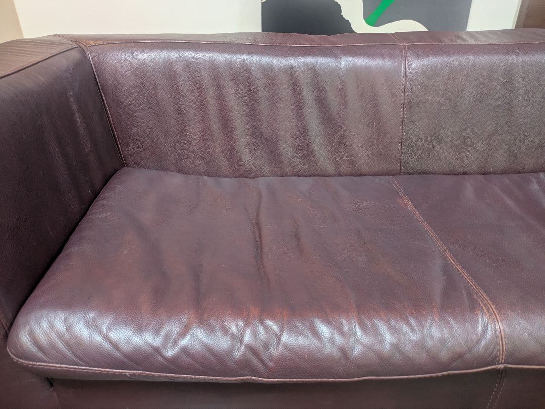 アクタスfive by five L字型本革ソファ クッション2個付き