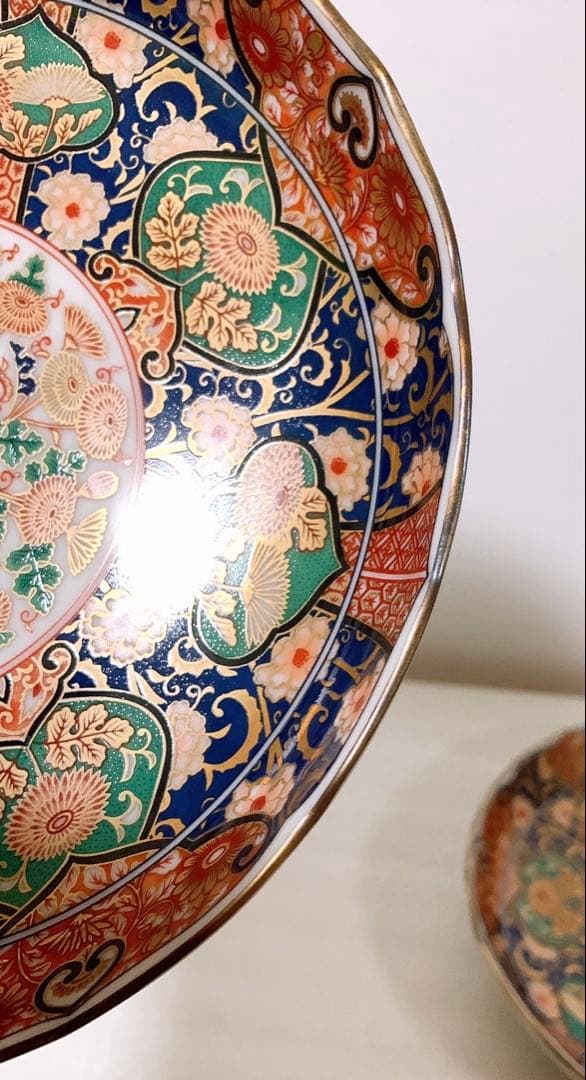 庫山窯　菊金唐草　金襴手　中皿揃い　和皿　5枚