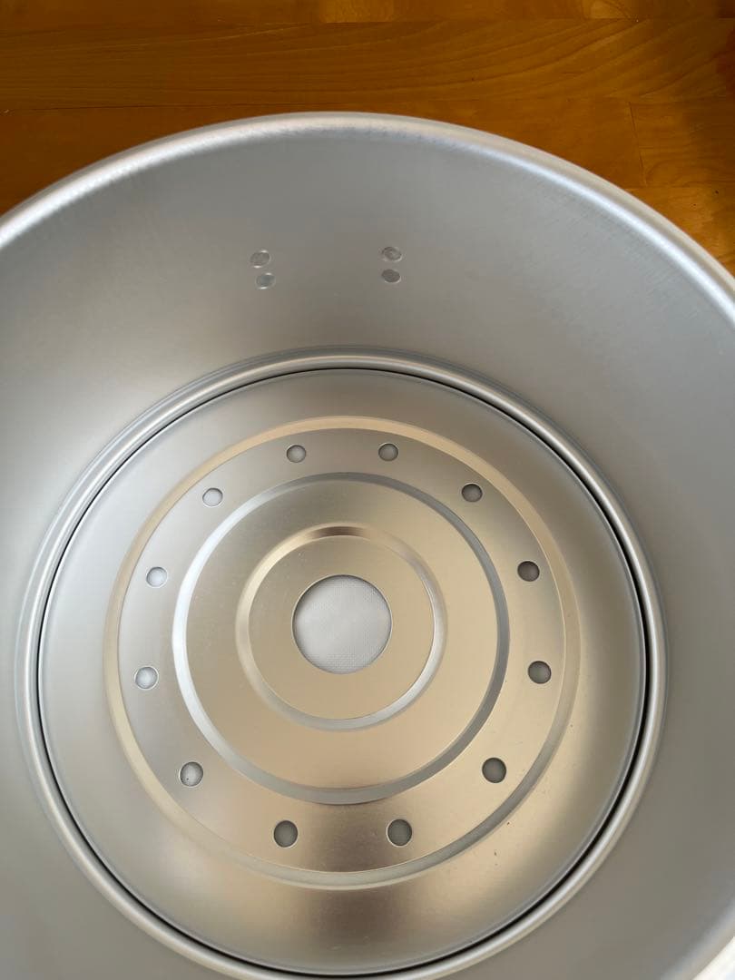 アルミ蒸し器 シルバー 木製ハンドル