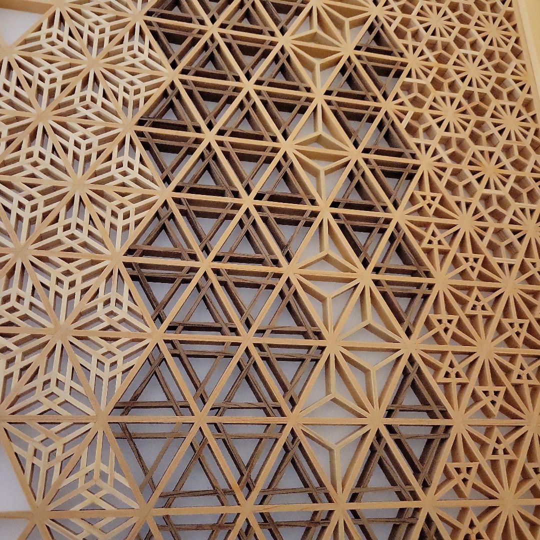 組子細工　組子　衝立　パーテーション　富士　桜