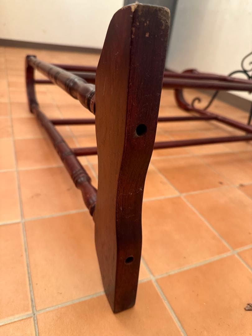 8月末まで掲載英国 イギリス製マホガニークロスハンガーラック木製 ダークブラウン