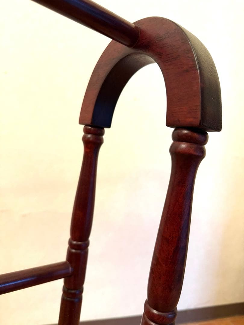 8月末まで掲載英国 イギリス製マホガニークロスハンガーラック木製 ダークブラウン