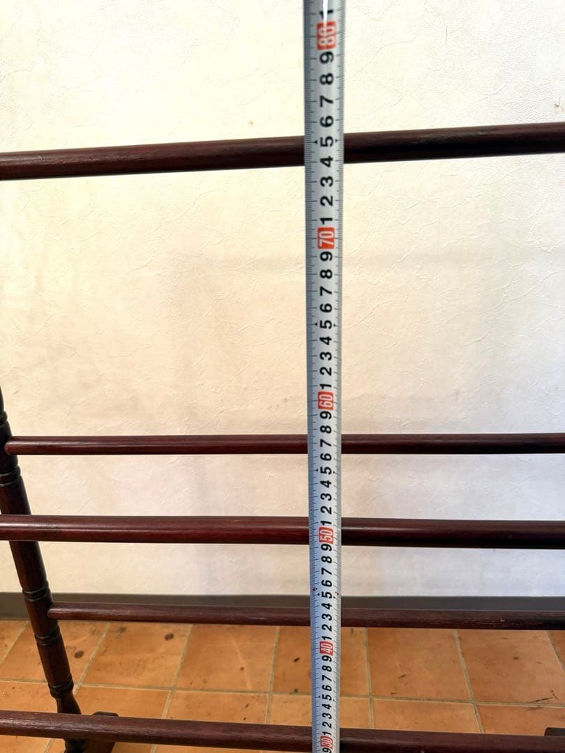 8月末まで掲載英国 イギリス製マホガニークロスハンガーラック木製 ダークブラウン