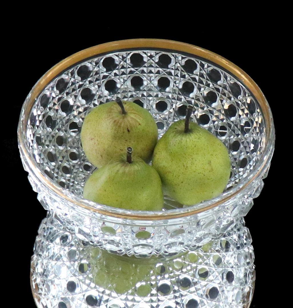 オールド・バカラ 美術館級 特注品 2kg 金縁特大鉢 ディアマンピエー