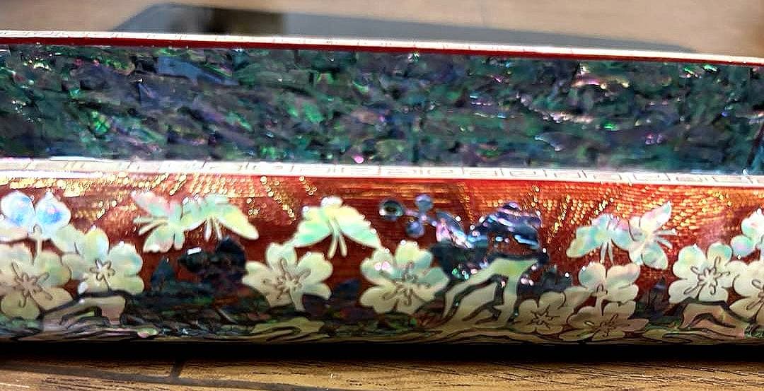 韓国伝統工芸 螺鈿細工 鏡付き ジュエリーボックス 花 - メルカリ