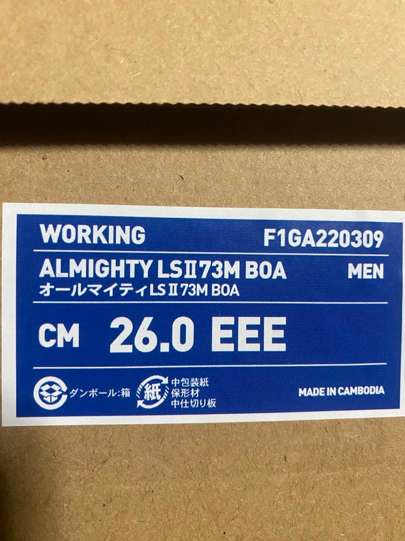 安全靴 Mizuno Almighty LS II 73M BOA 26.0cm EEE