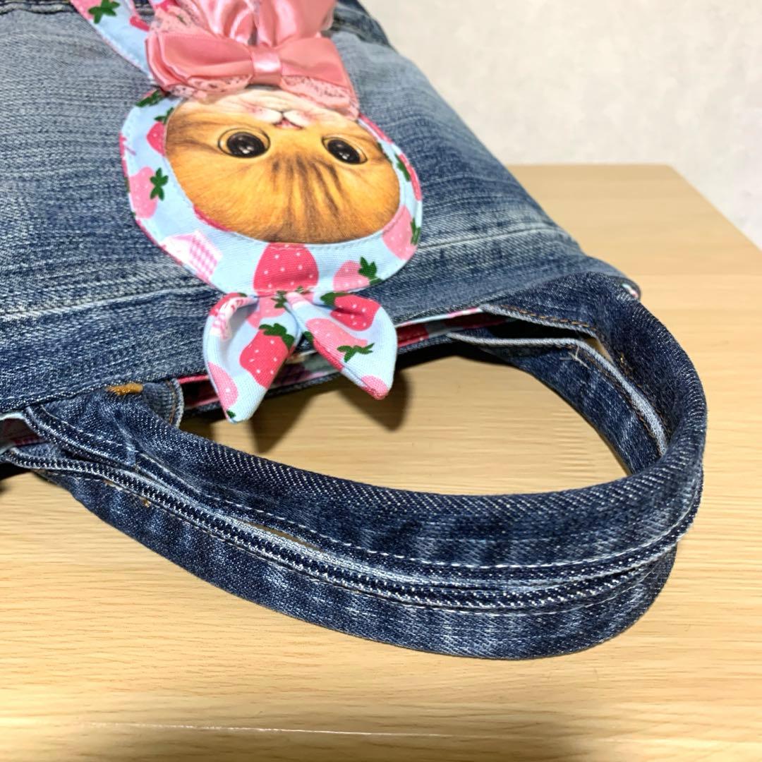 コヤンイサムチョン ハンドメイド デニムリメイク フリルバッグ トート