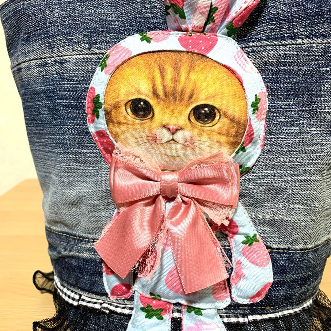 コヤンイサムチョン ハンドメイド デニムリメイク フリルバッグ トート
