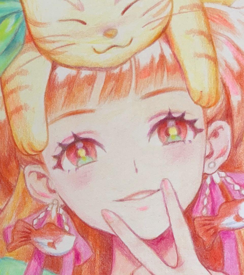 【オリジナル】手描きイラスト　アナログイラスト　手書きイラスト　色紙