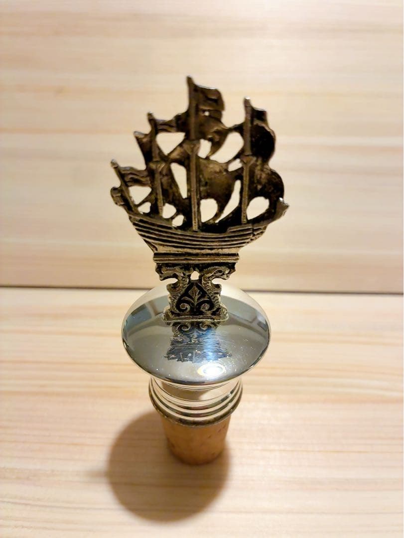 オランダHooijkaas社製、純銀厚メッキ『ボトルキャプ・帆船』ヴィンテージ