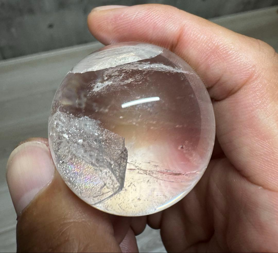【極上品】高透明 クォーツインクォーツ スフィア（天然水晶・貫入水晶）