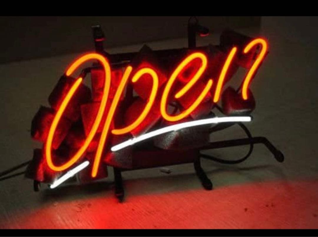 ネオンサイン お洒落な『OPEN』ネオン管 ファッショナブル 看板 オリジナル