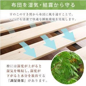 すのこベッド 【シングル フレームのみ ナチュラル】 幅約98cm 高さ3段調節