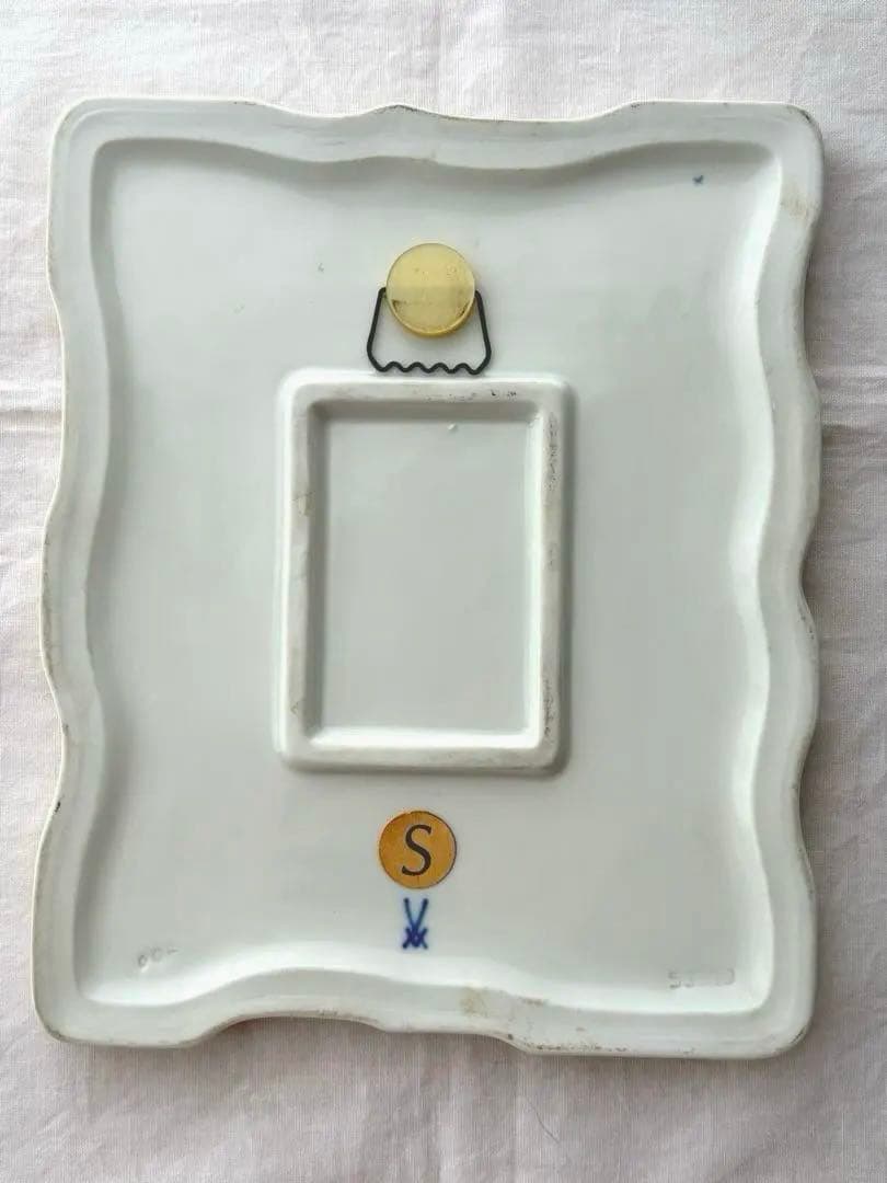 マイセン　陶板飾り絵　ブルーフラワー