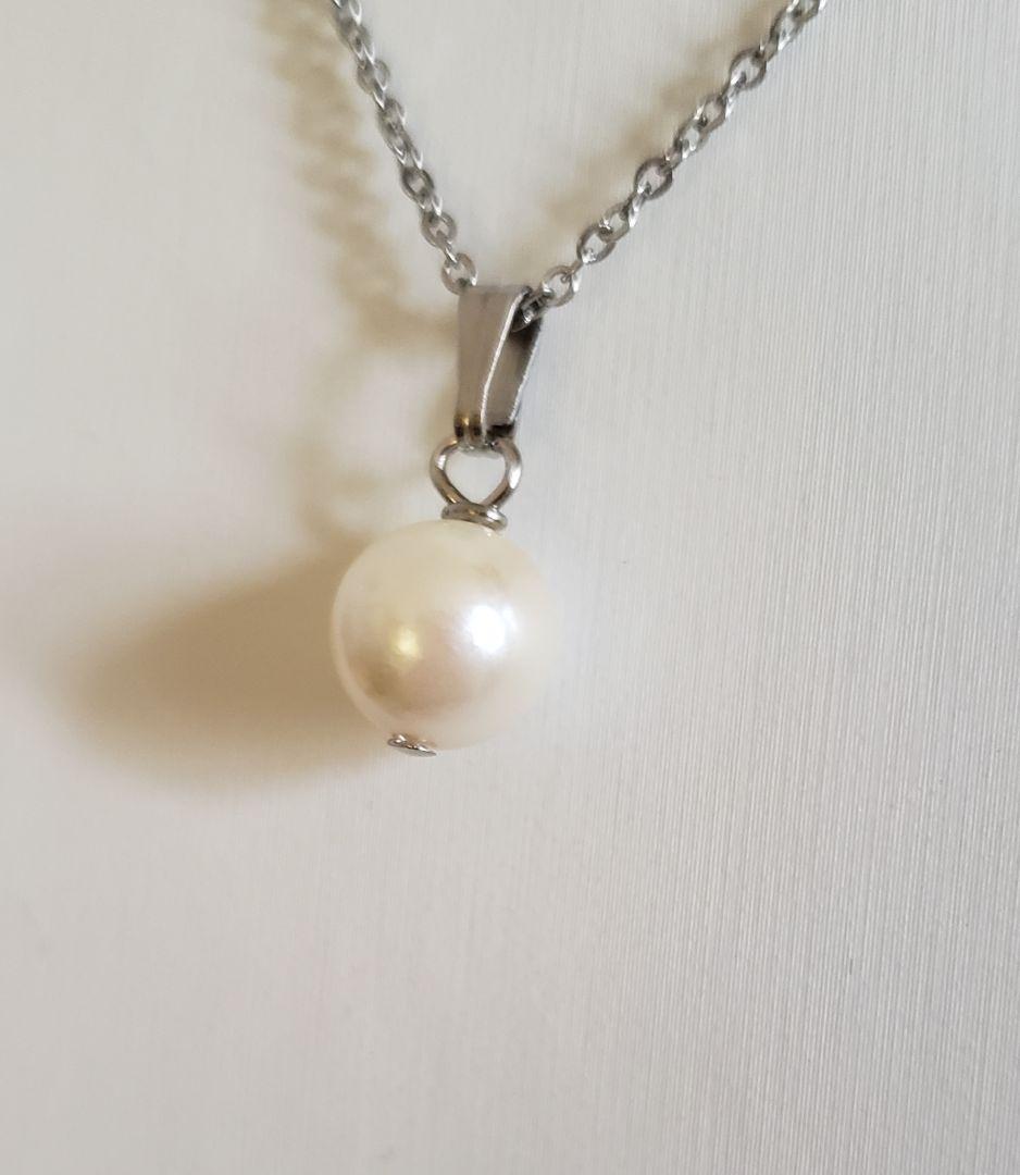売却済み　511　あこや真珠　8mm　訳あり　ネックレス　サージカルステンレス