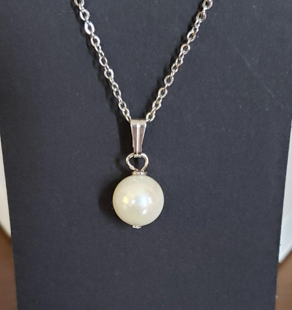 売却済み　511　あこや真珠　8mm　訳あり　ネックレス　サージカルステンレス