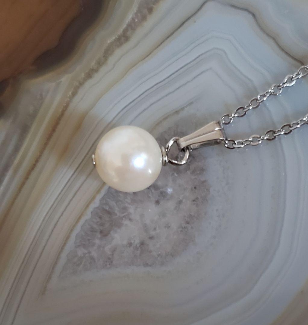 売却済み　511　あこや真珠　8mm　訳あり　ネックレス　サージカルステンレス