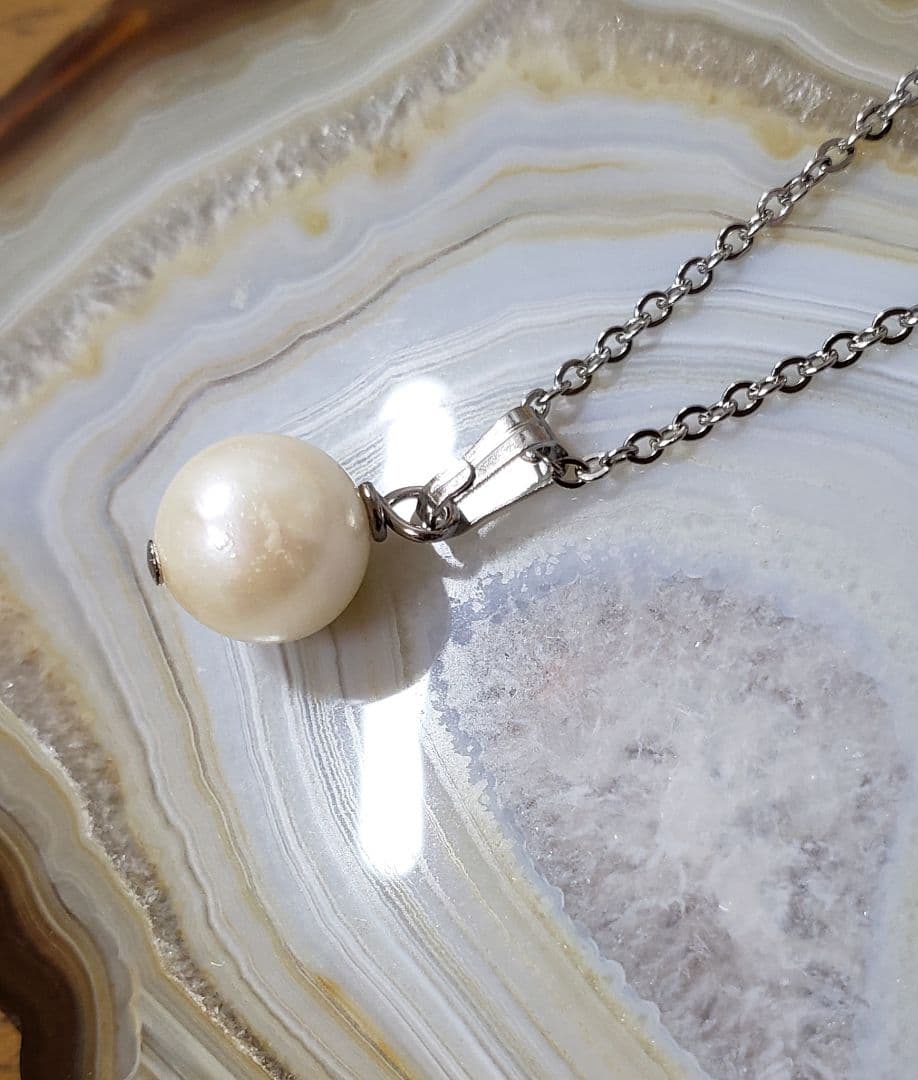 売却済み　511　あこや真珠　8mm　訳あり　ネックレス　サージカルステンレス