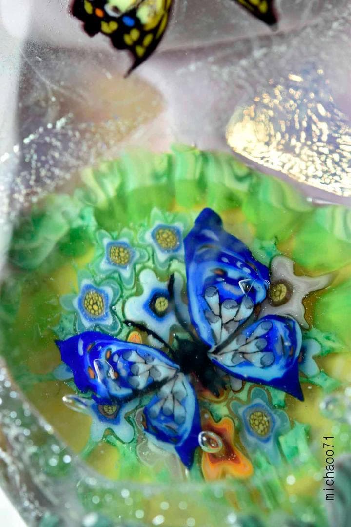 蝶　とんぼ玉 トンボ玉 蜻蛉玉 ペンダントトップ ガラス細工