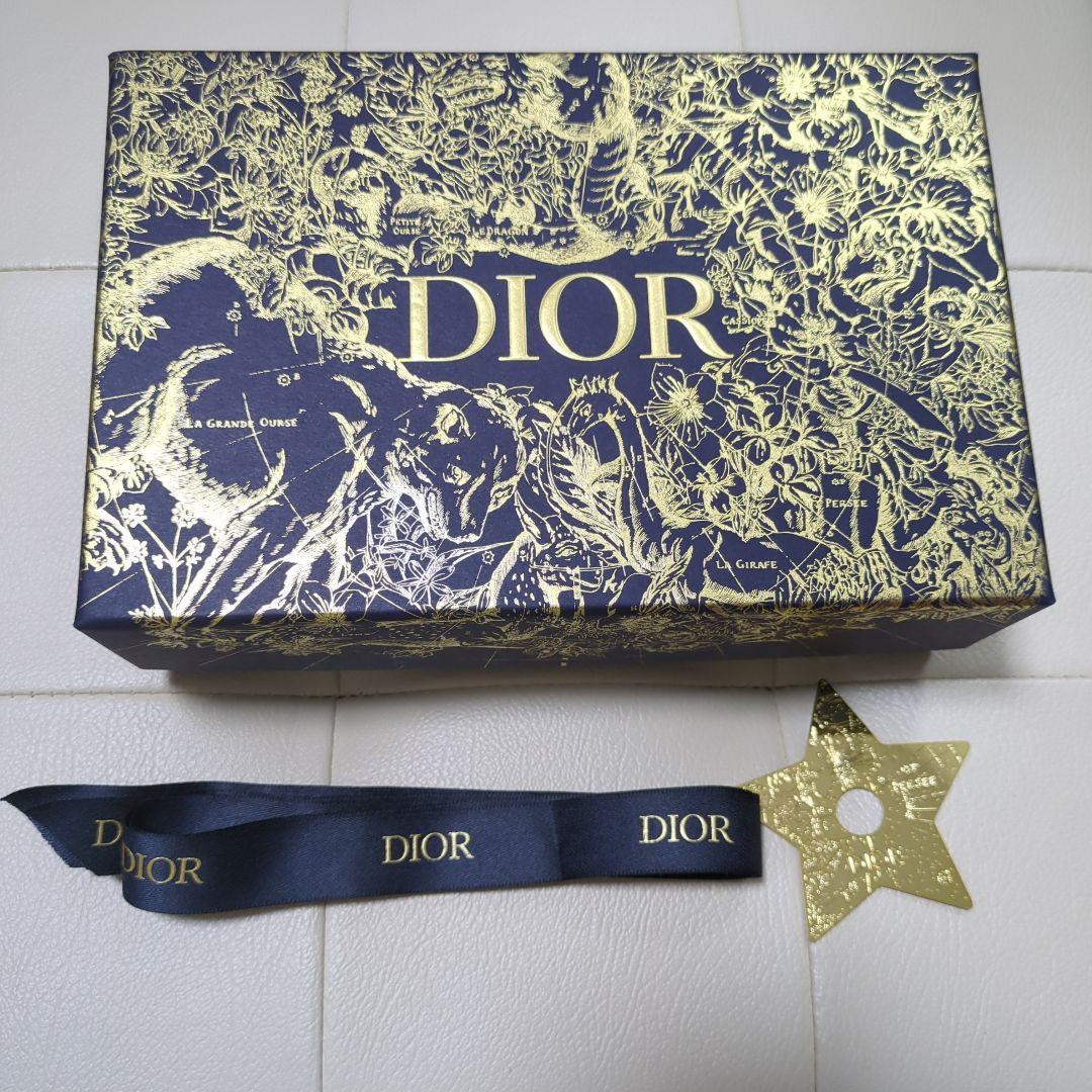 DIOR 空箱 ネイビーゴールド ラッピング リボン梱包材星型チャーム