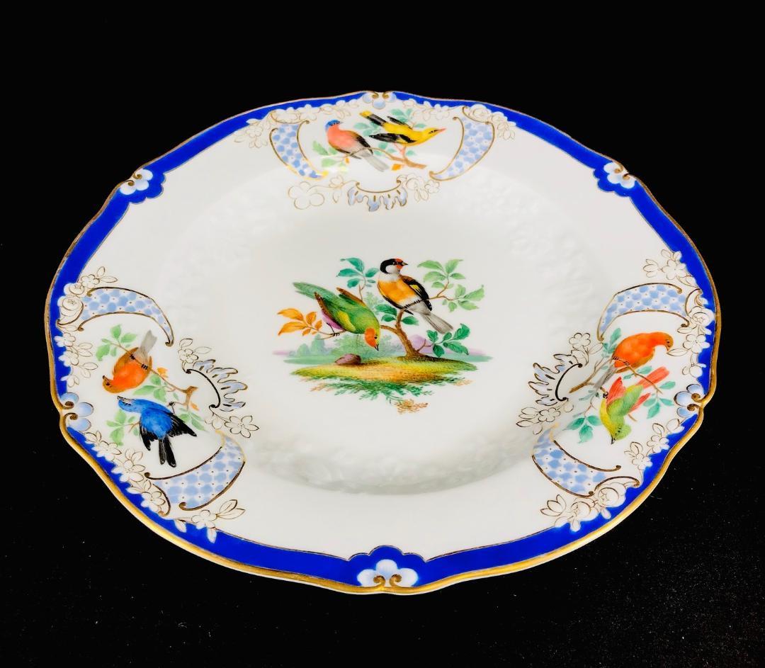Meissen 古マイセン/※美術館級 1級品 鳥金彩 大皿レリーフ プレート