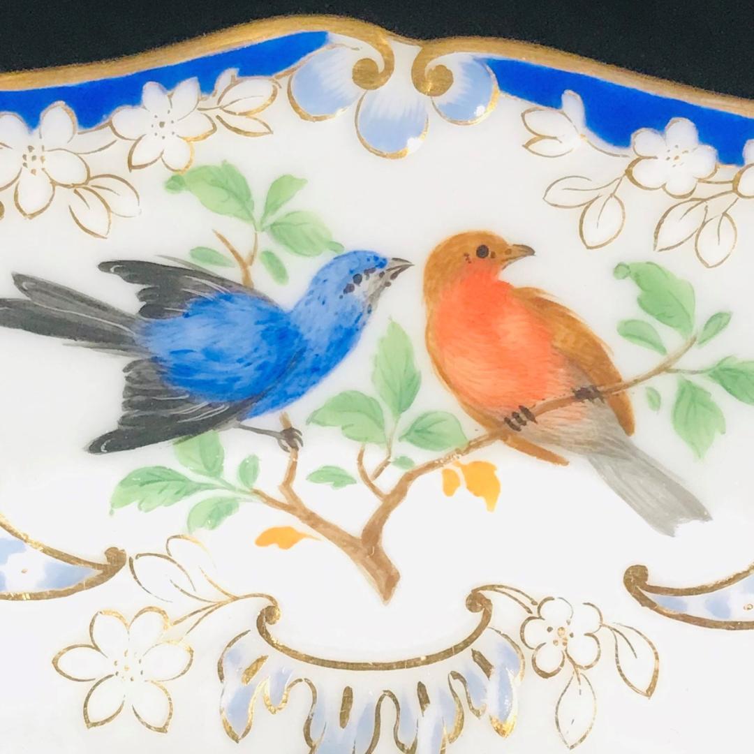Meissen 古マイセン/※美術館級 1級品 鳥金彩 大皿レリーフ プレート