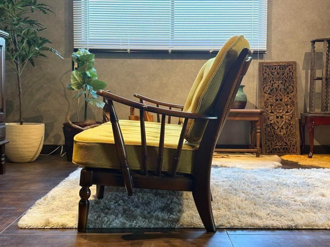 希少　尾州生地　リメイク　カリモク　3人用ソファ　クラシック　コロニアル　SRZ