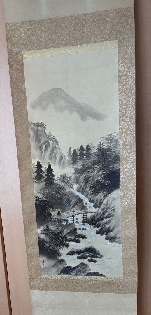 木製掛軸箱2セット、掛軸3金具4付