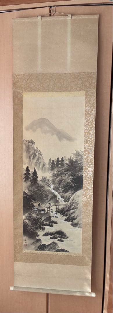 木製掛軸箱2セット、掛軸3金具4付