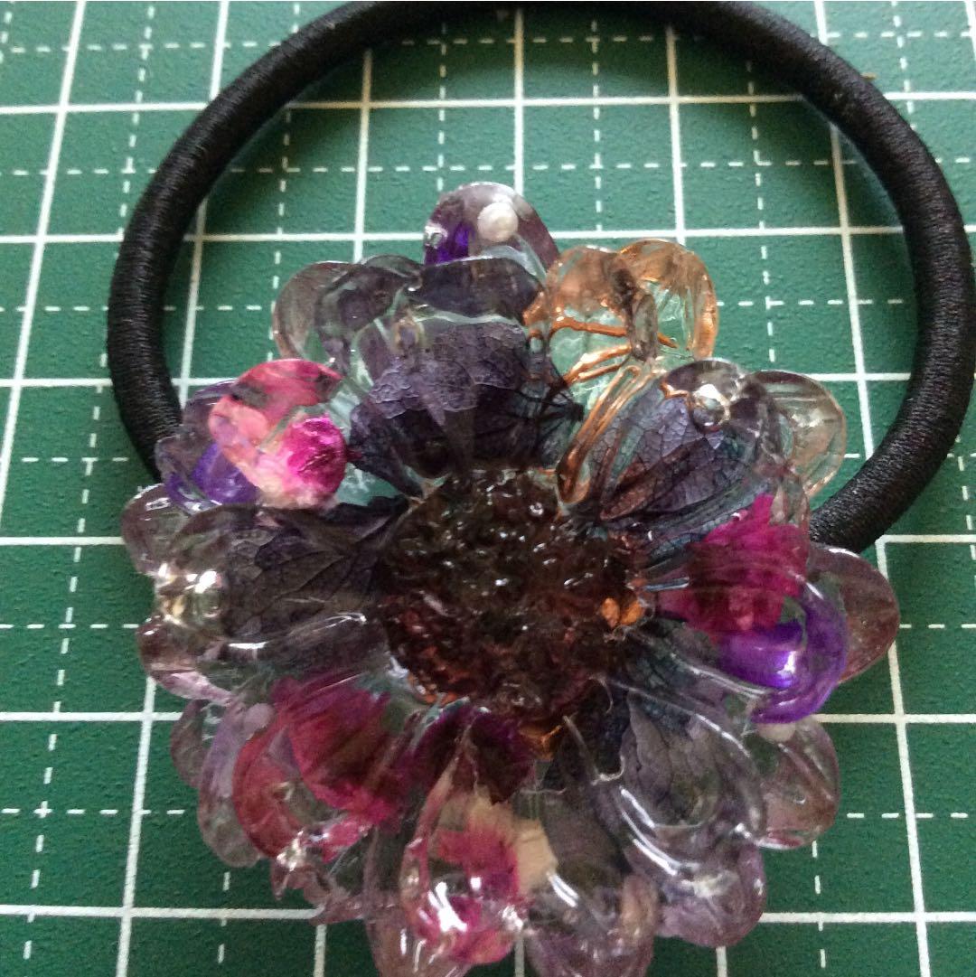 あyu-yu様オルゴナイト ☆人間関係運・健康運アップ♪コスモスヘアゴム