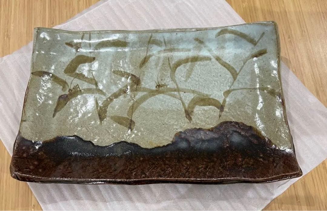 織部焼き大皿 綺麗な状態 焼き物