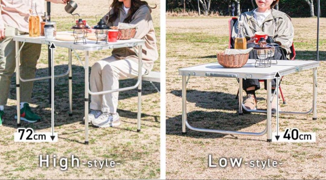 アウトドアテーブル 折りたたみ 90x60 高さ調整　レジン　海　波