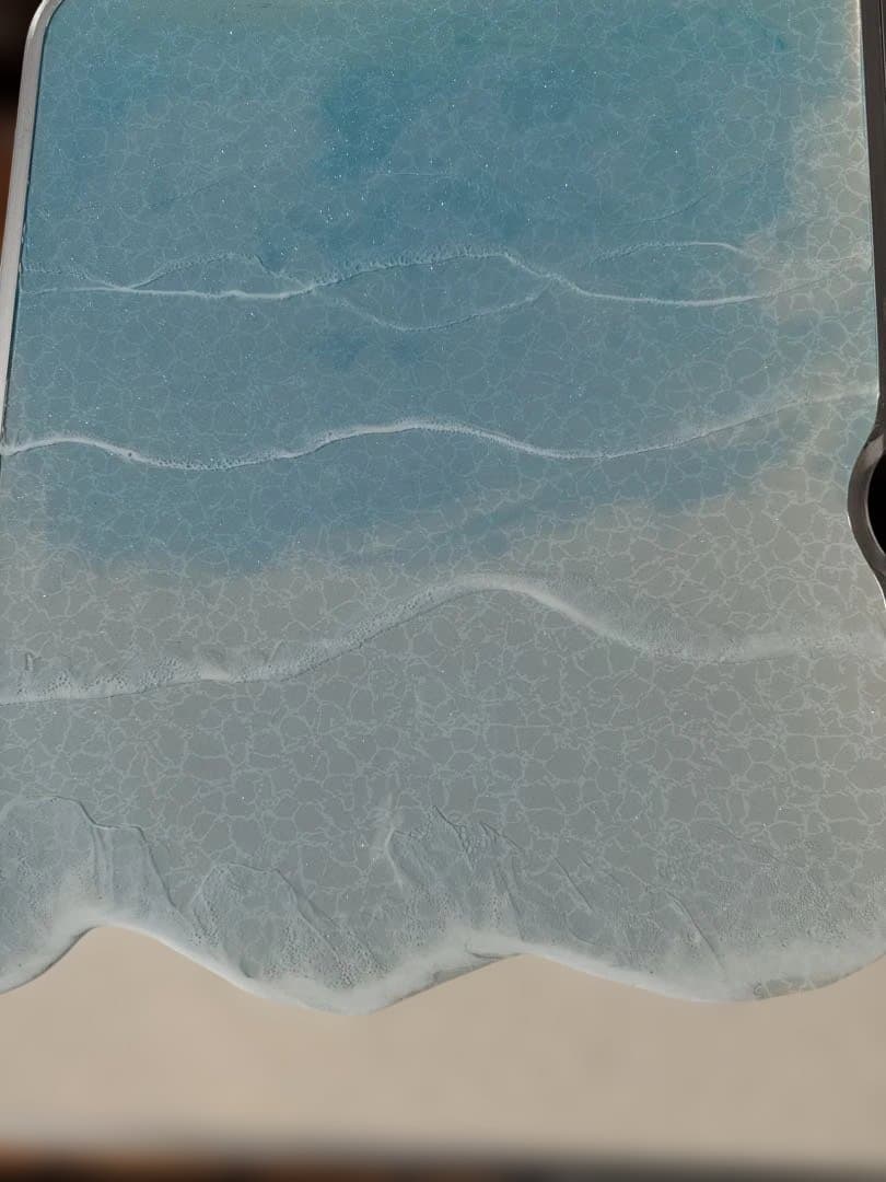 アウトドアテーブル 折りたたみ 90x60 高さ調整　レジン　海　波