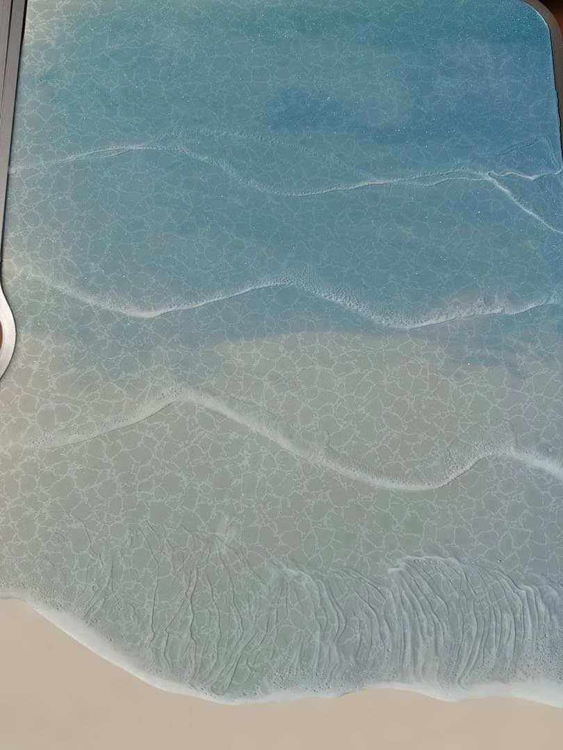 アウトドアテーブル 折りたたみ 90x60 高さ調整　レジン　海　波