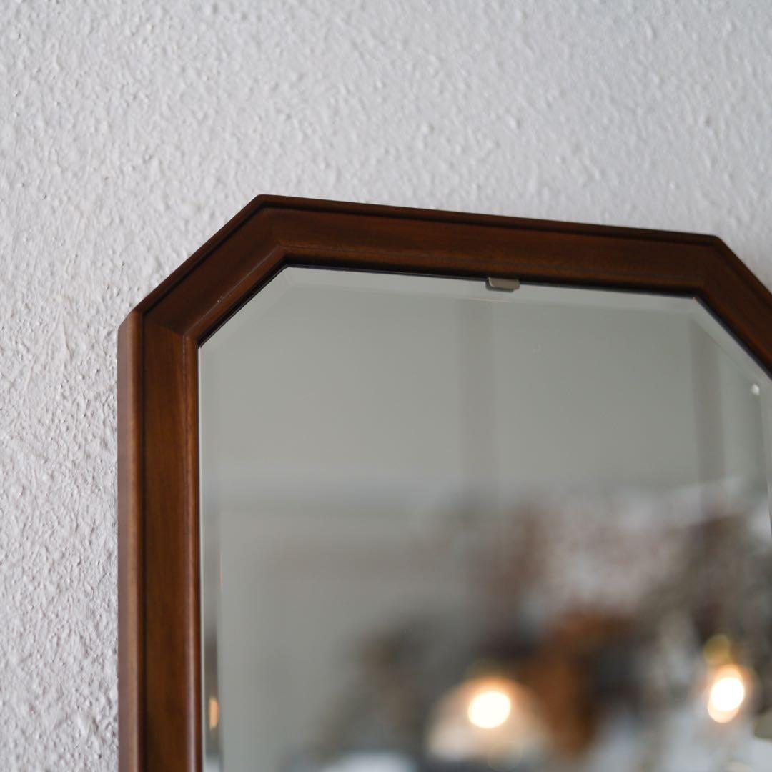 壁掛け鏡　長方形　八角