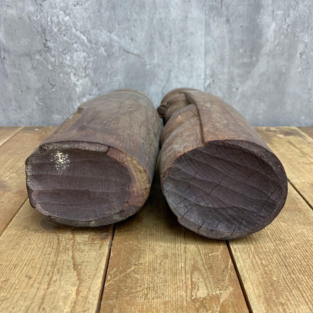 4F 【希少】アイヌ文様 木彫り 人形 2体セット 伝統工芸 民芸品 - メルカリ