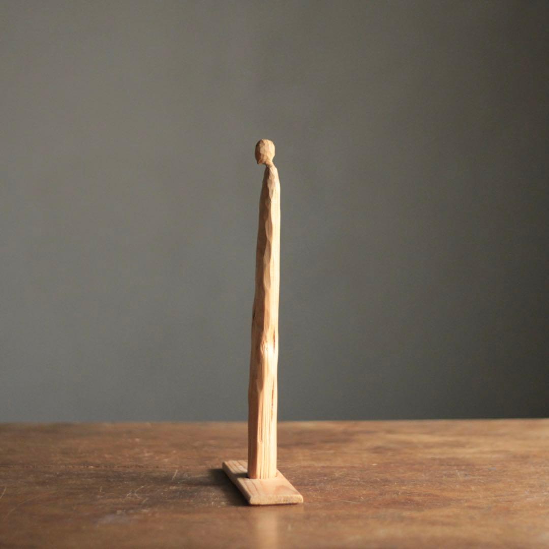 木彫 立体作品 人物像 現代美術 オブジェ