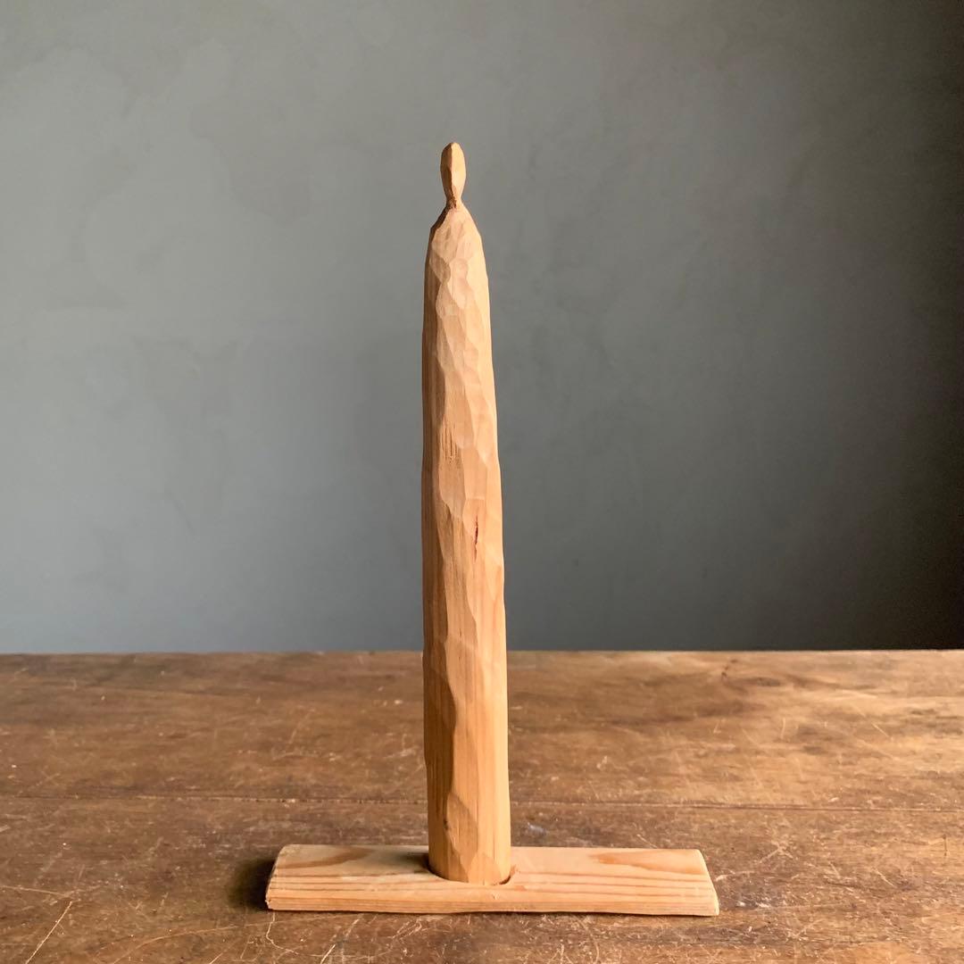 木彫 立体作品 人物像 現代美術 オブジェ